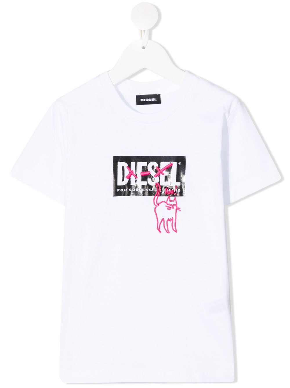 фото Diesel kids футболка с графичным принтом и логотипом