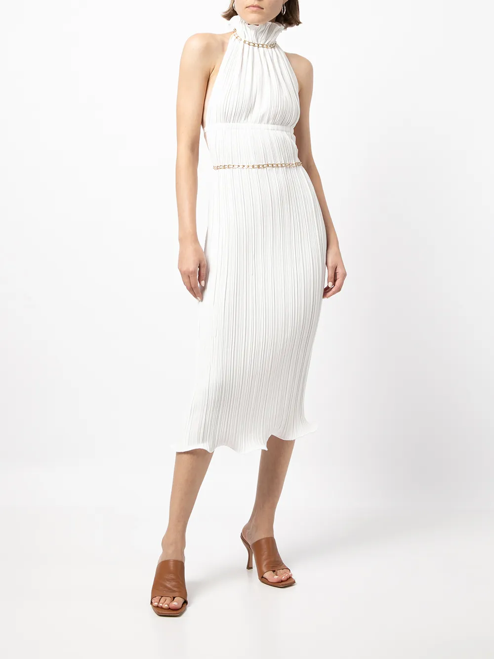 Dion lee white pleated dress sale