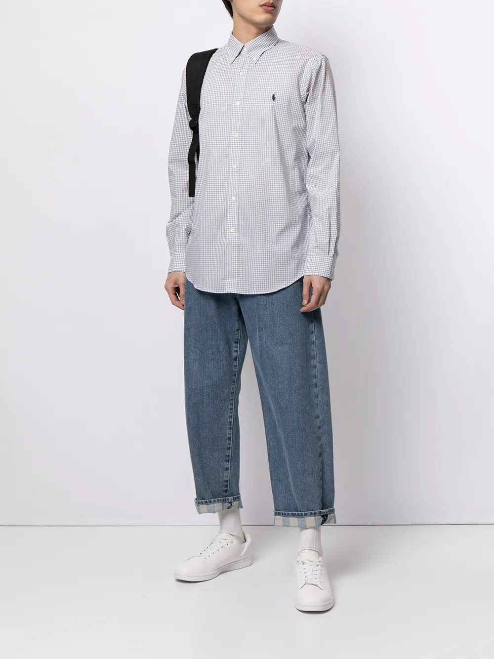 фото Polo ralph lauren рубашка в клетку с вышивкой polo pony