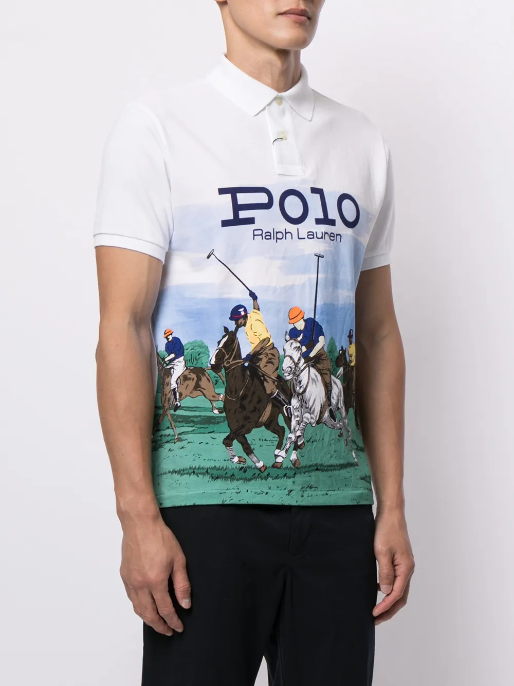 фото Polo ralph lauren рубашка поло с графичным принтом