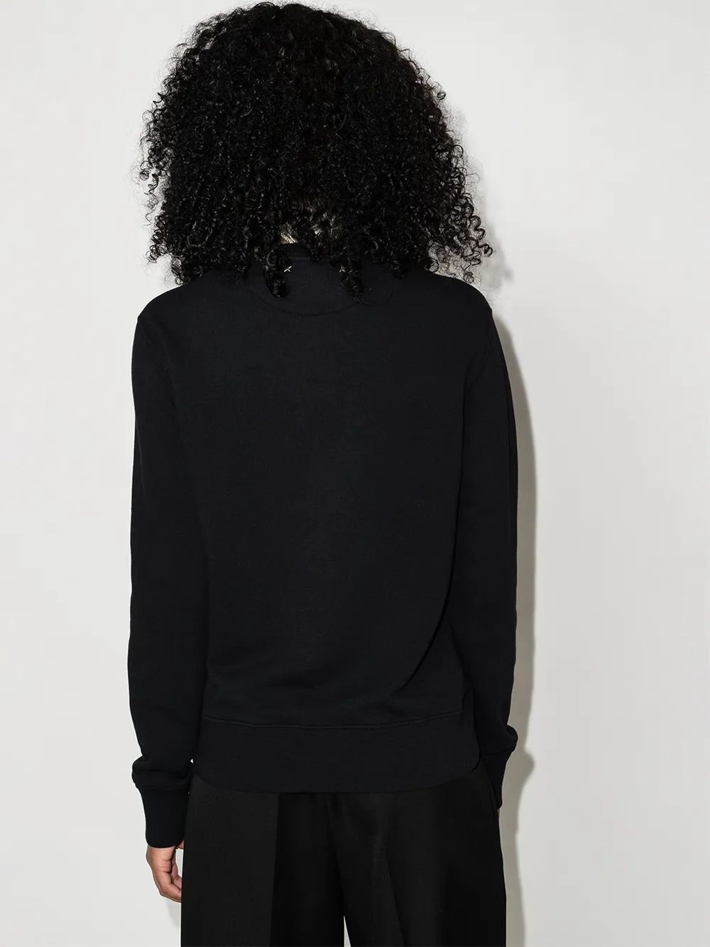 Golden Goose Logo-embroidered Cotton Sweatshirt In Black