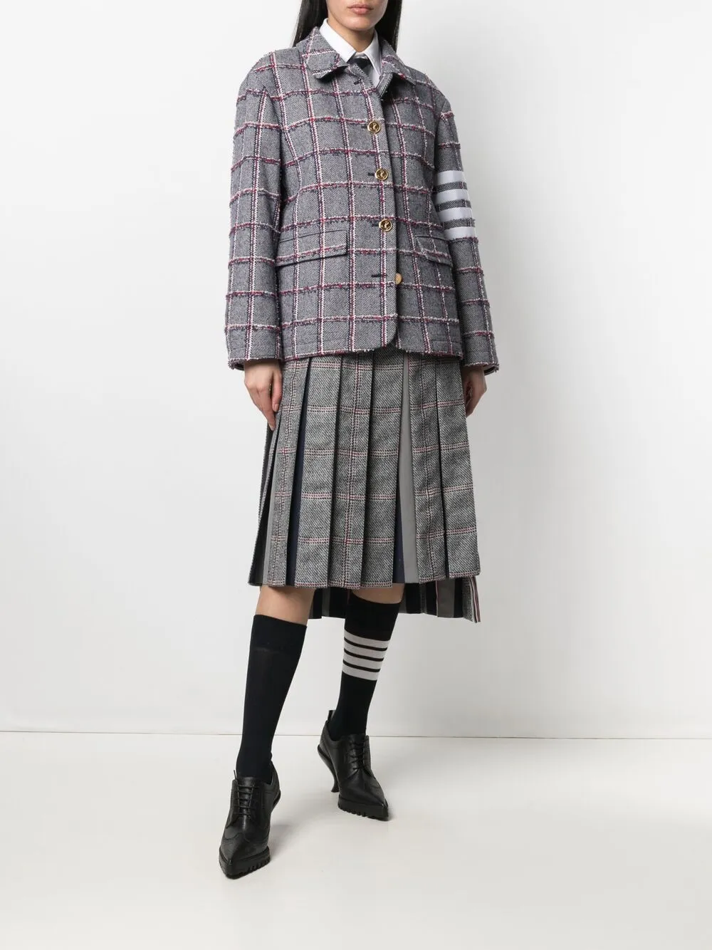 фото Thom browne плиссированная юбка с асимметричным подолом