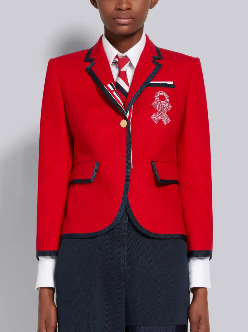 Red Cotton Twill Grosgrain Tipping Mrs 