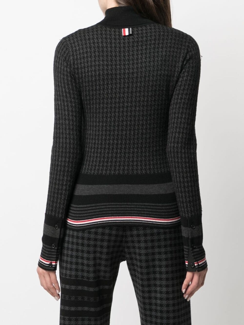 Shop Thom Browne Houndstooth-jacquard Jumper In Black