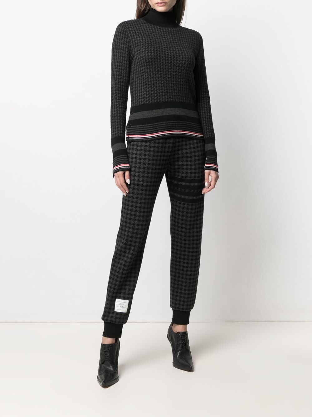 Shop Thom Browne Houndstooth-jacquard Jumper In Black