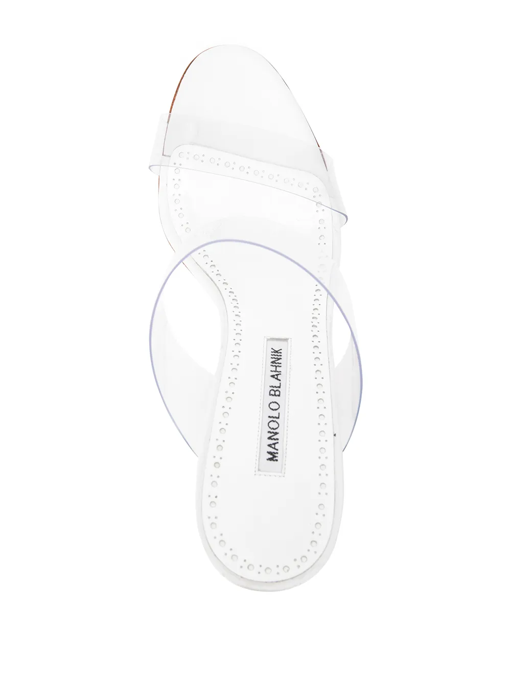 Shop Manolo Blahnik Scolto 90mm Slip-on Sandals In White