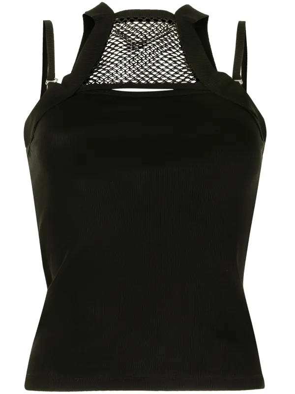 net holster panelled tank top for women 