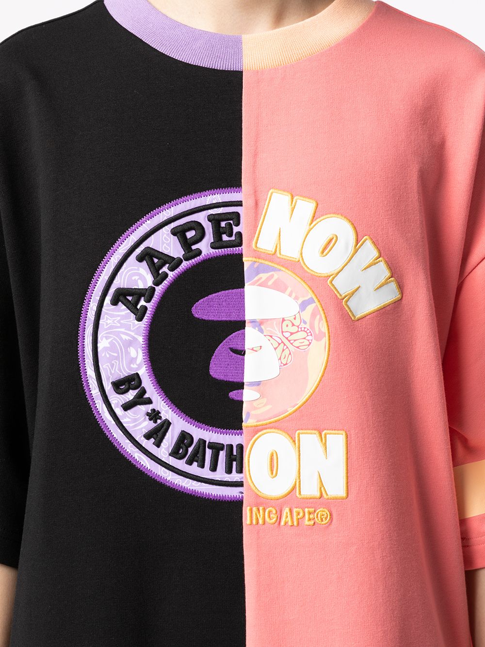 фото Aape by *a bathing ape® платье-футболка в стиле колор-блок