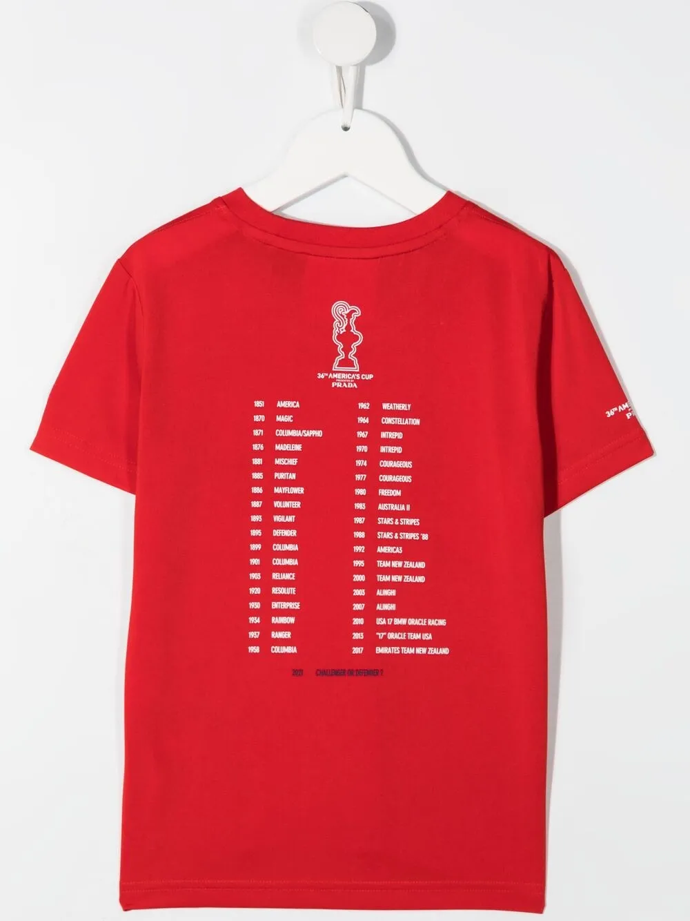 PRADA SLOGAN PRINT CREW-NECK T-SHIRT