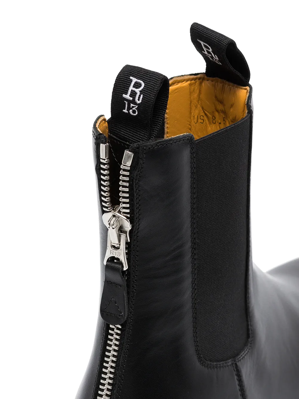 R13 Contrast-stitch Chelsea Boots In Black