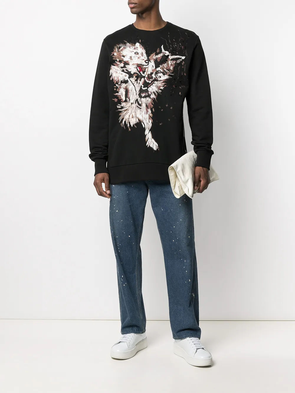 Ih Nom Uh Nit Sweater met borduurwerk - Zwart