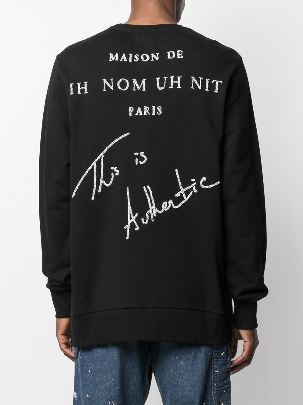 Shop Ih Nom Uh Nit Embroidered Side-zip Sweatshirt In Black