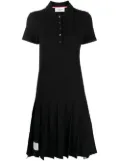 Thom Browne pleated knee-length polo dress - Black