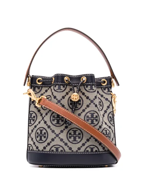 Tory Burch شنطة باكيت بنقش مونوغرام T