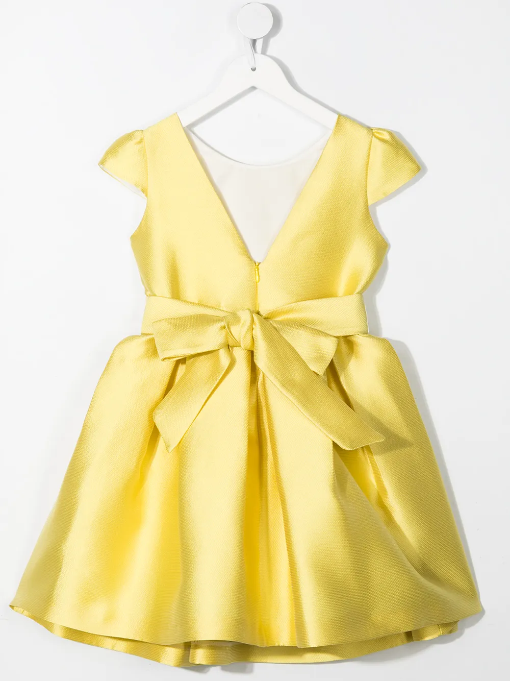 Mimilù Floral Detail Flared Dress In Yellow