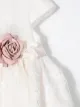 Mimilù vestido acampanado de encaje con detalle de flor