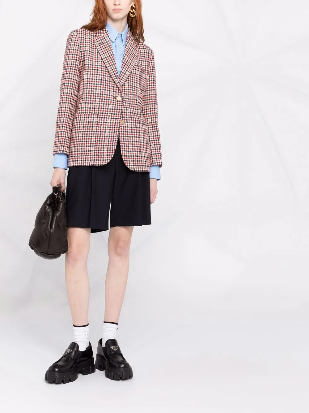  Thom Browne Check-pattern Single Breasted Blazer - Red 