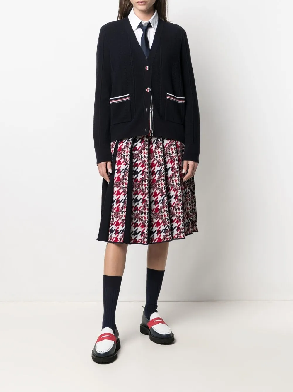 Image 2 of Thom Browne RWB-stripe cardigan