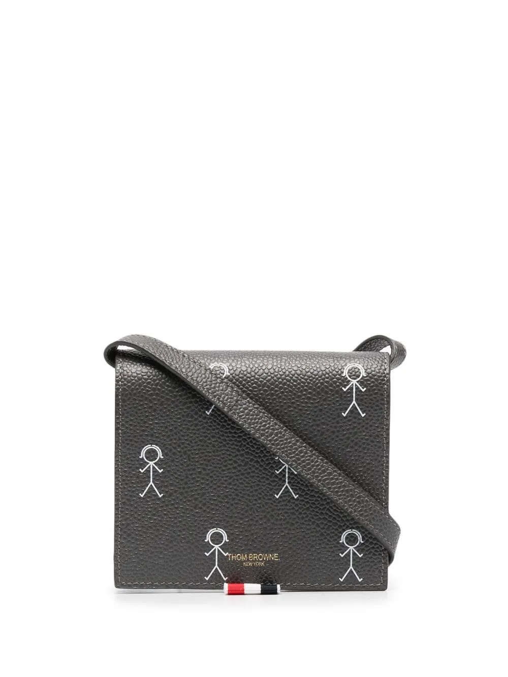 

Thom Browne shoulder strap bi-fold wallet - Grey