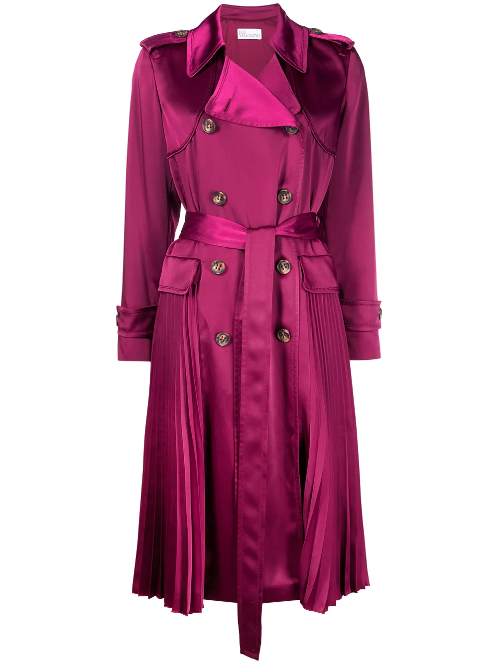 фото Red valentino pleat-detail trench coat