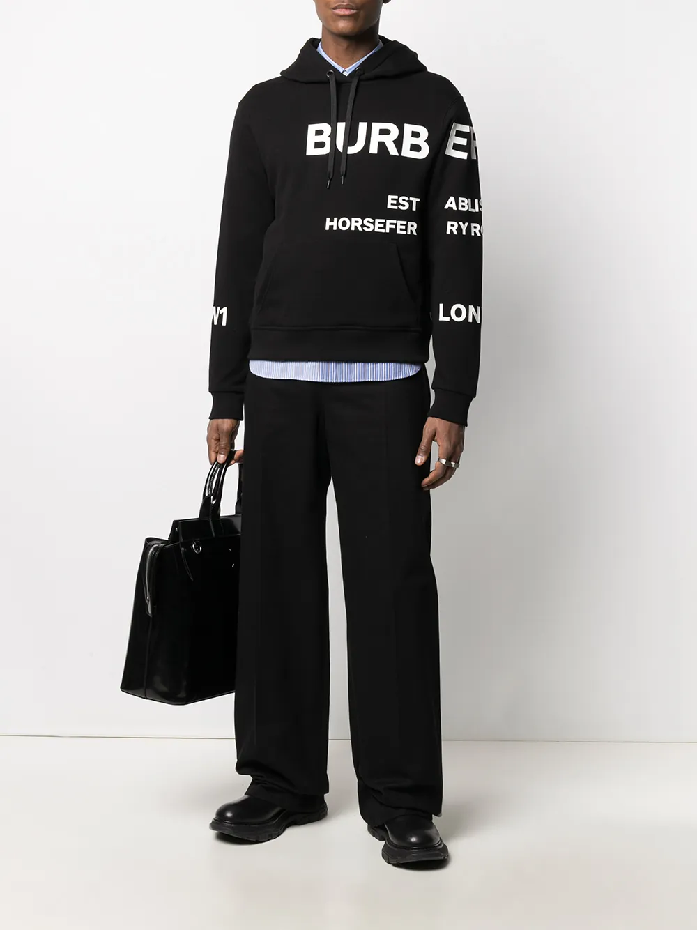 Burberry Hoodie met print - Zwart