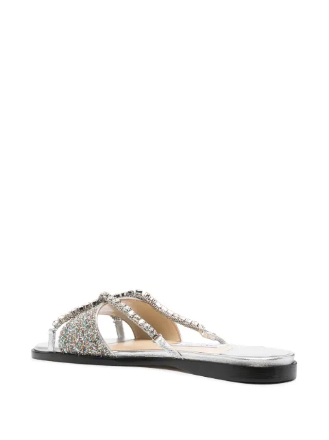 jimmy choo silver flat sandals