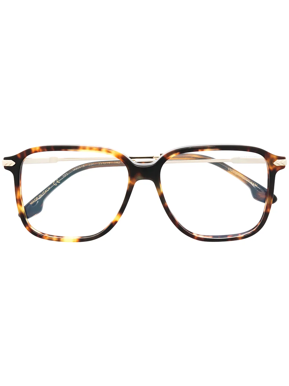 

Victoria Beckham Eyewear tortoiseshell square frame glasses - Gold