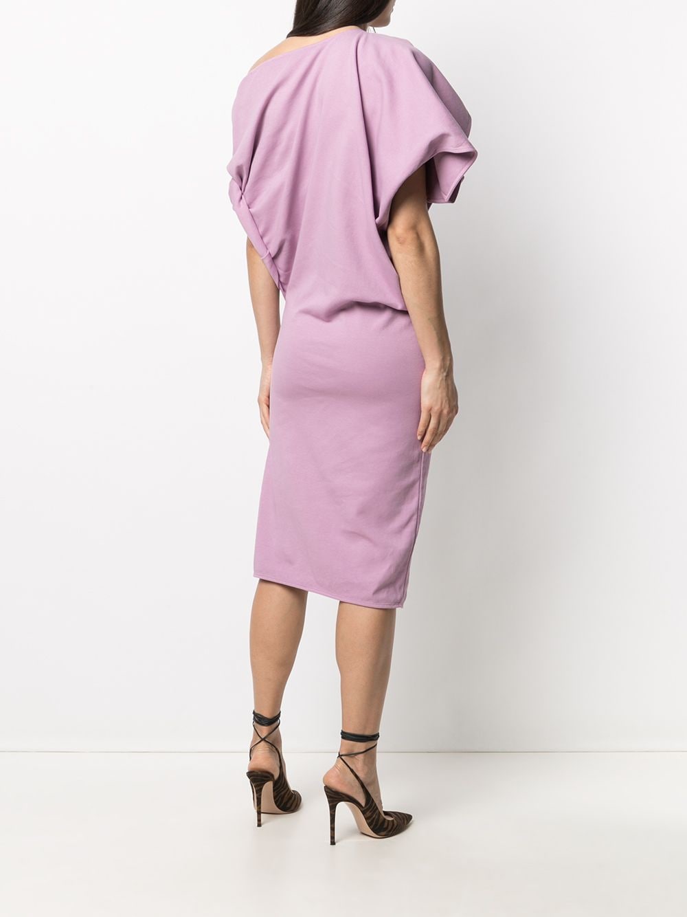 Shop Attico Off-shoulder Dress In Pink