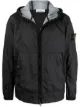 Image 1 of Stone Island logo-patch zip-up windbreaker