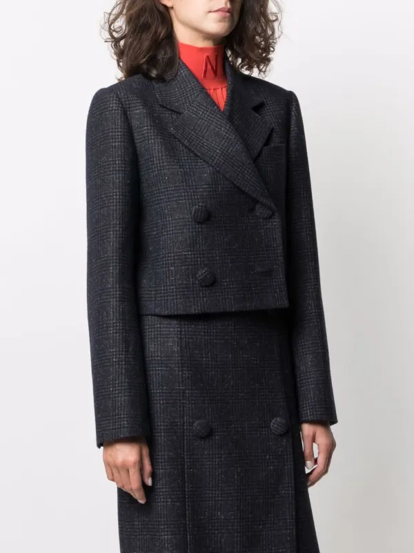 double breasted cropped blazer