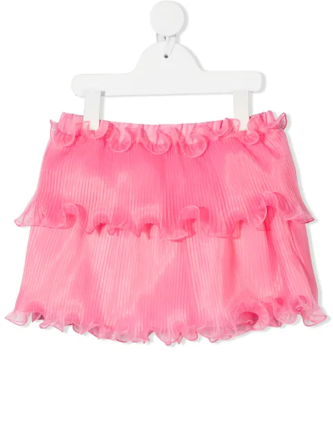 Alberta Ferretti Kids pleated tiered mini skrit