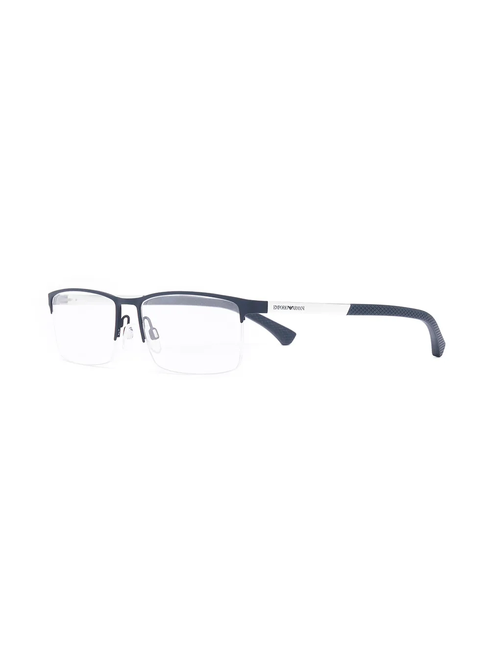 Shop Emporio Armani Logo Square Glasses In Silver