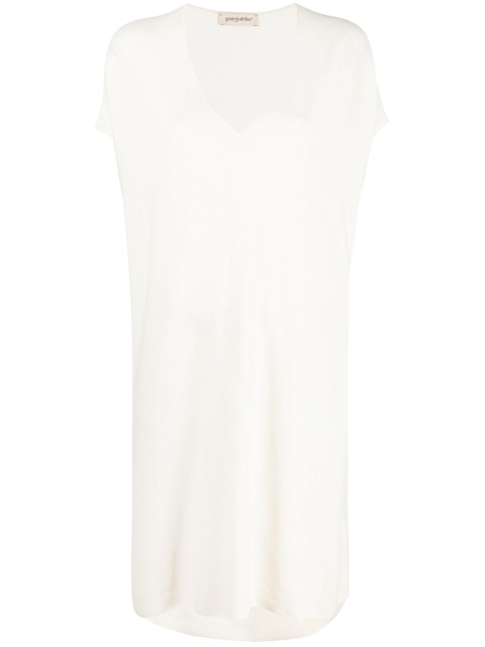 Gentry Portofino V-neck T-shirt Dress In White