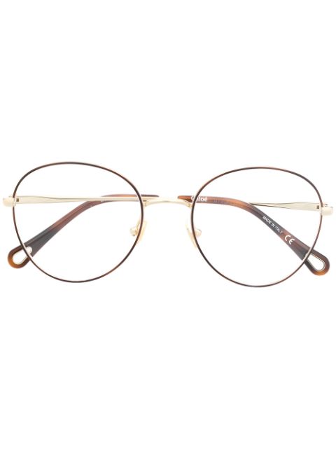 Shop Chloé Eyewear round frame metal glasses with Express Delivery ...