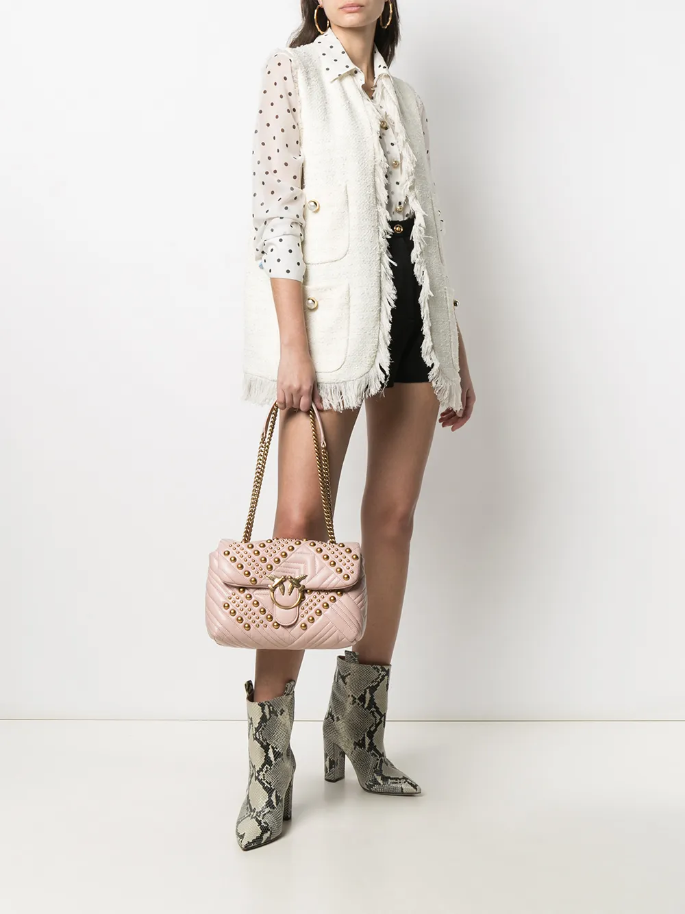 фото Pinko сумка на плечо love с заклепками