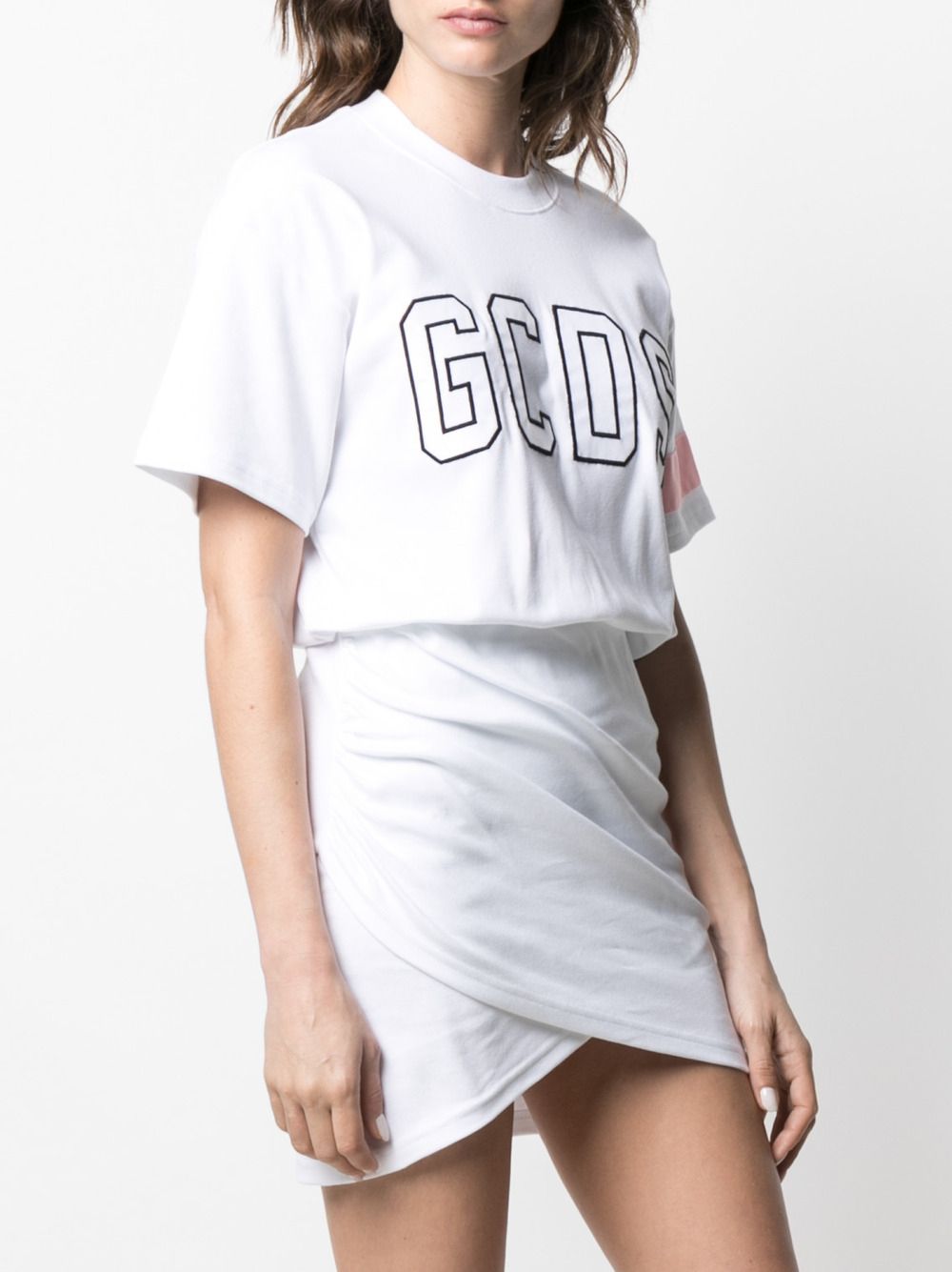 фото Gcds платье-футболка с вышитым логотипом