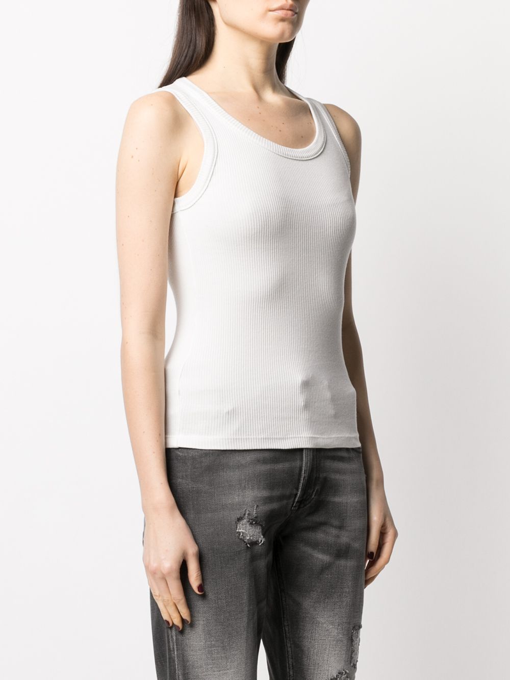 Shop Agolde Organic Cotton Tank Top In Neutrals