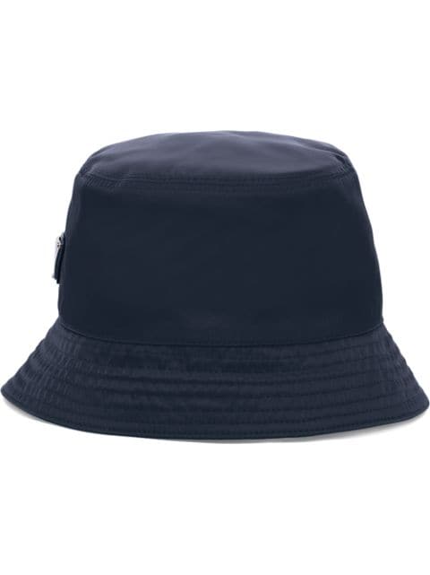 Prada Logo-plaque Shearling Bucket Hat in Pink