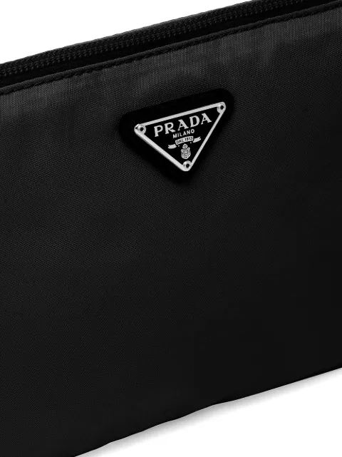 prada triangle logo clutch