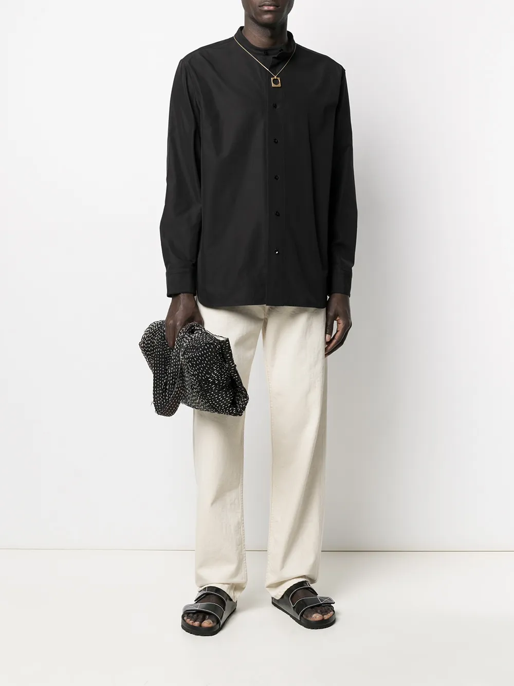 фото Jil sander рубашка с воротником-стойкой