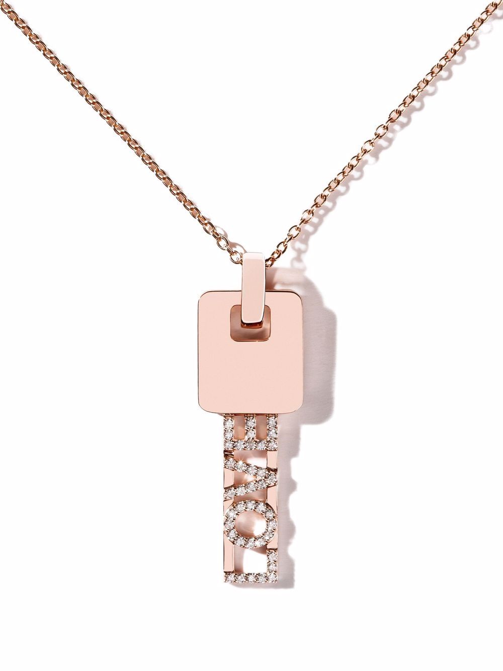 фото As29 18kt rose gold love key pendant diamond necklace