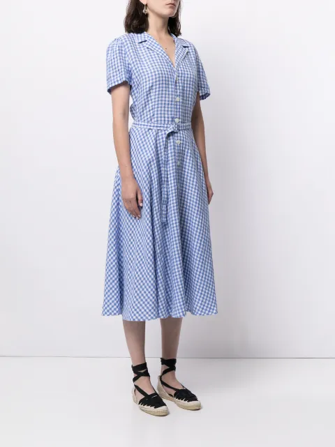 polo ralph lauren gingham linen shirtdress