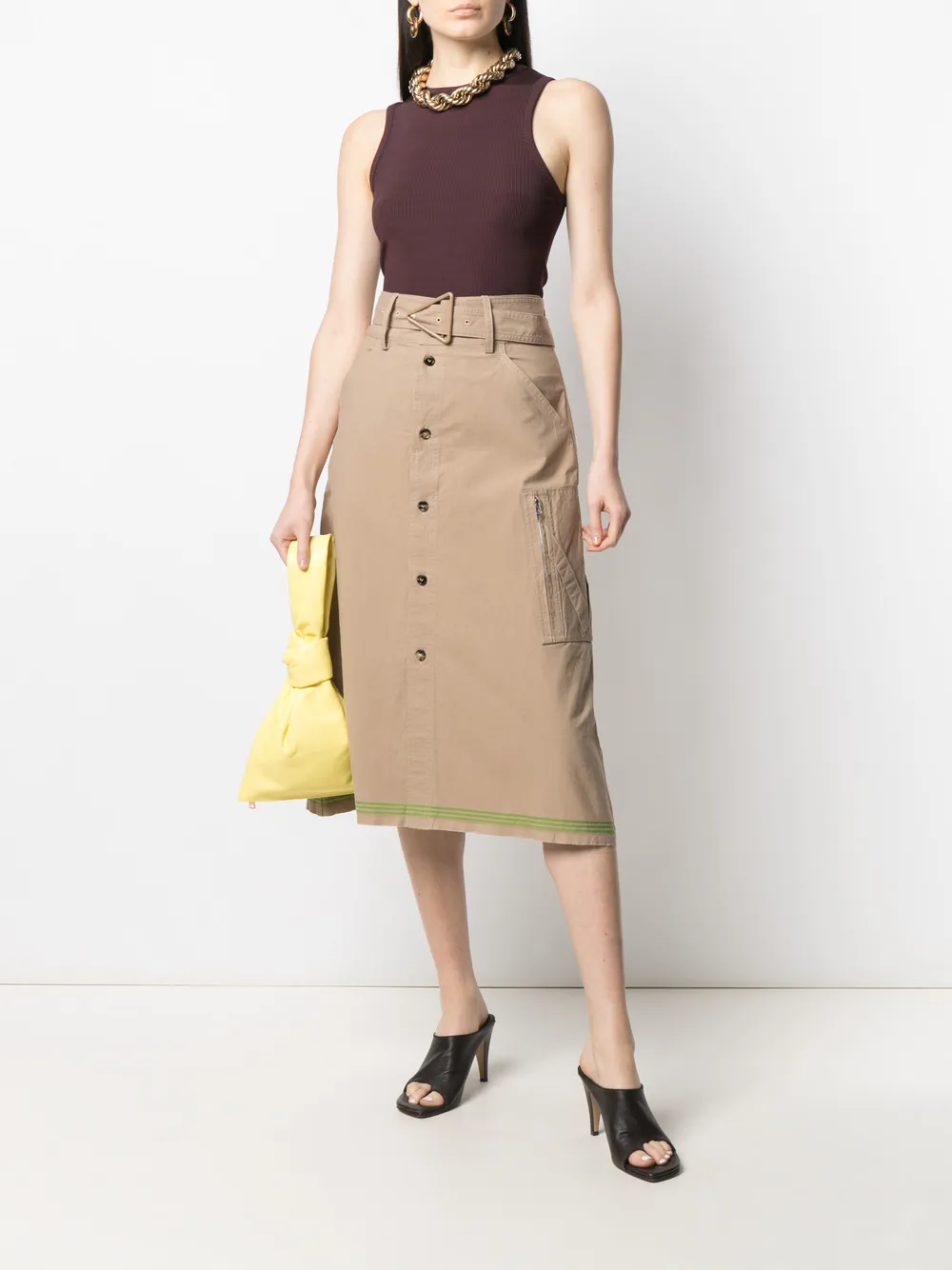 Image 2 of Bottega Veneta belted A-line skirt