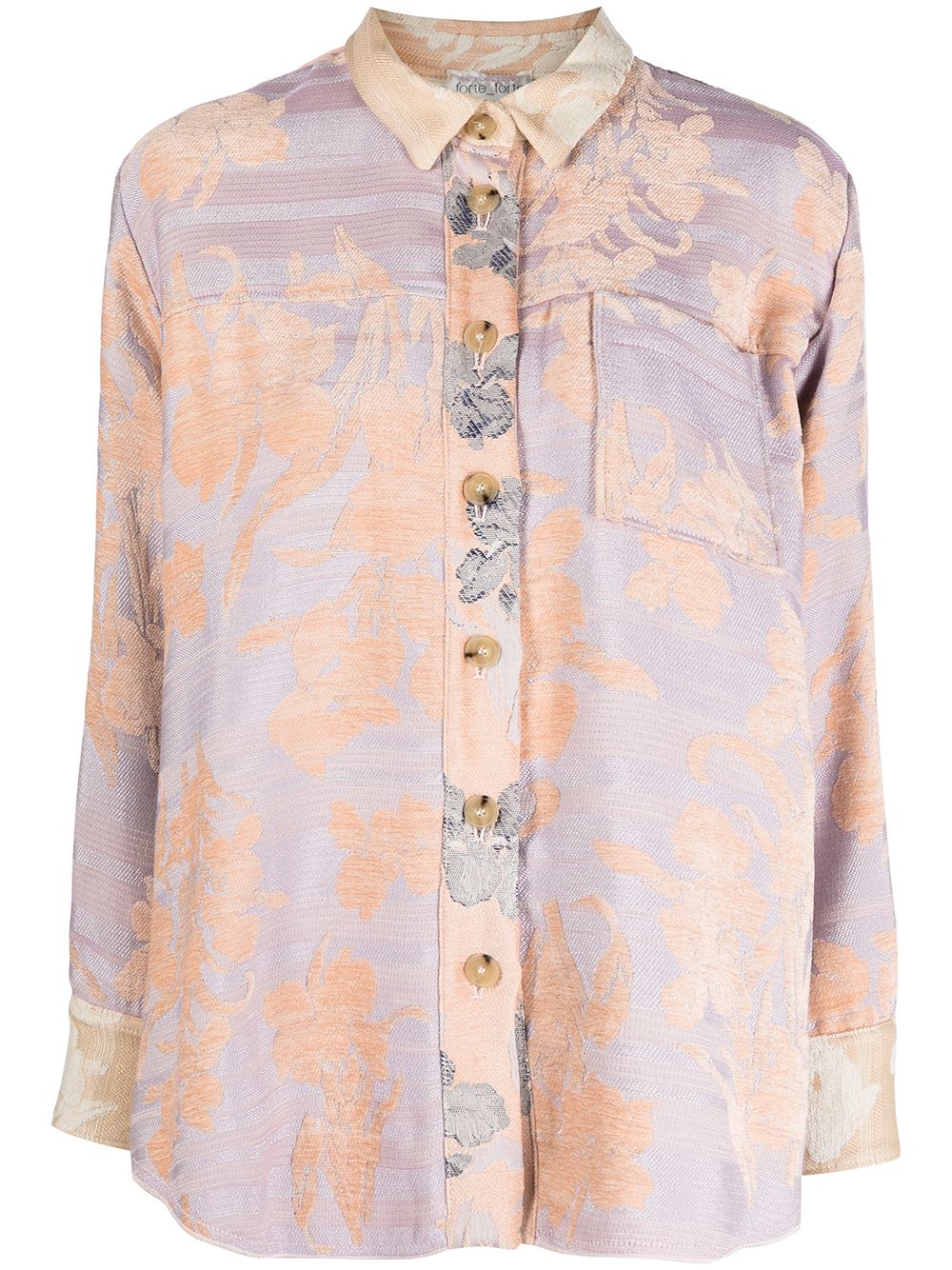 Forte Forte жаккардовая куртка-рубашка с цветочным узором Нейтральные цвета 8001myjacket 16432023