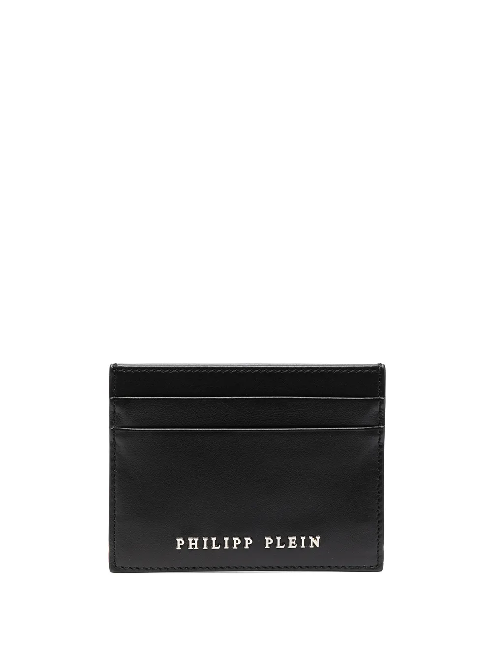 

Philipp Plein logo-embellished calf leather cardholder - Black