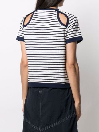 Daisy cut-out striped T-shirt展示图