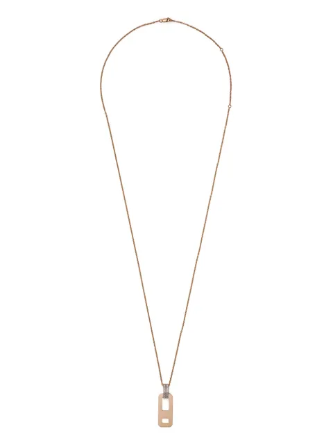 AS29 collar DNA en oro rosa y oro blanco de 18kt con dije con diamantes en pavé