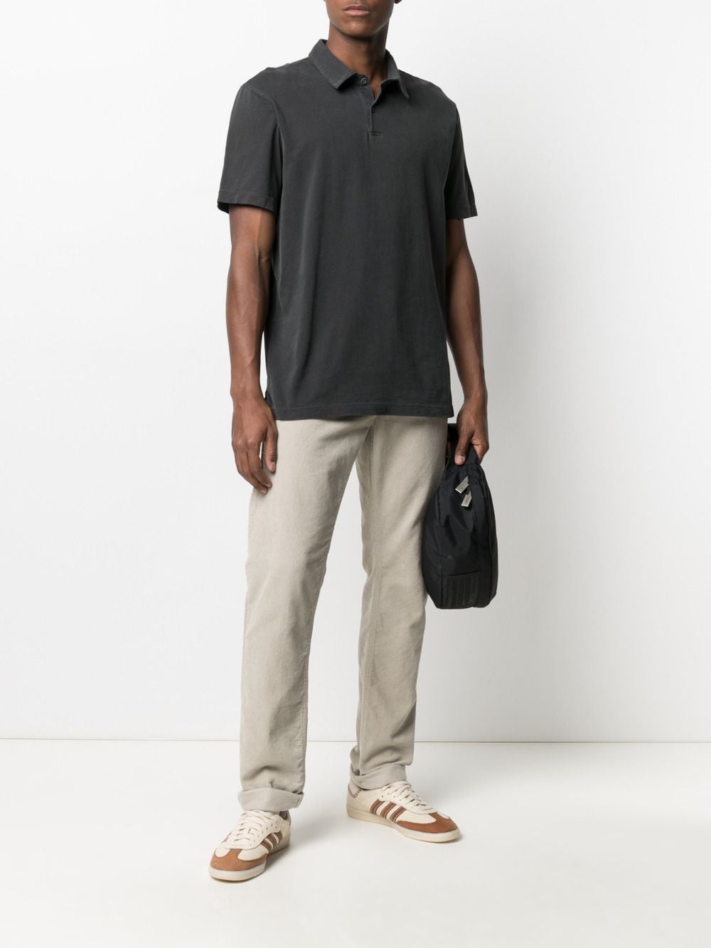James Perse sueded-jersey Polo Shirt - Farfetch