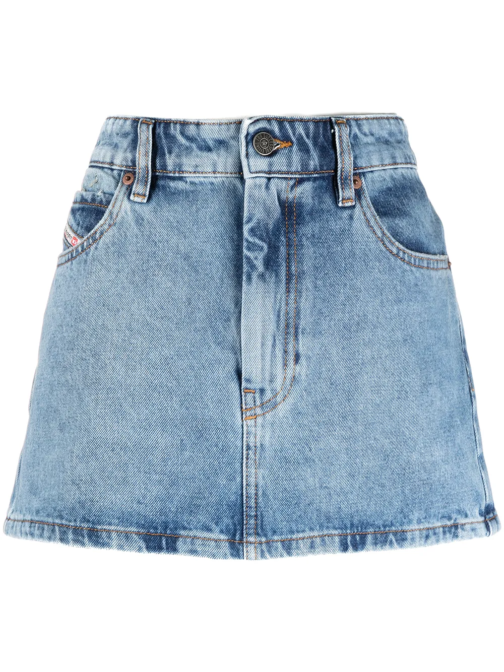 Click to view more detailed imagery on our partner's website Diesel Eisy Denim Mini Skirt In Blue