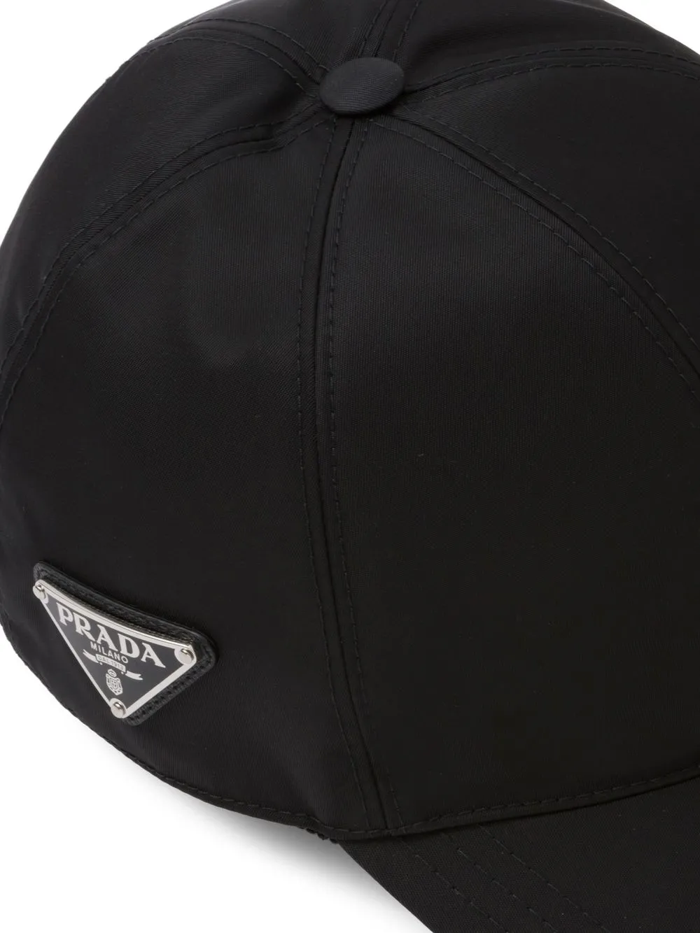 Shop Prada Re-nylon Baseball Cap In Black